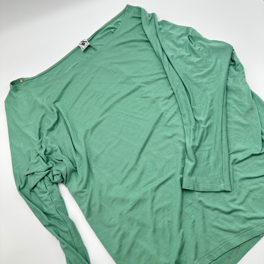 SWELL 90s Minimalist Boatneck Top Womens M Seafoam Green Dolman Draped